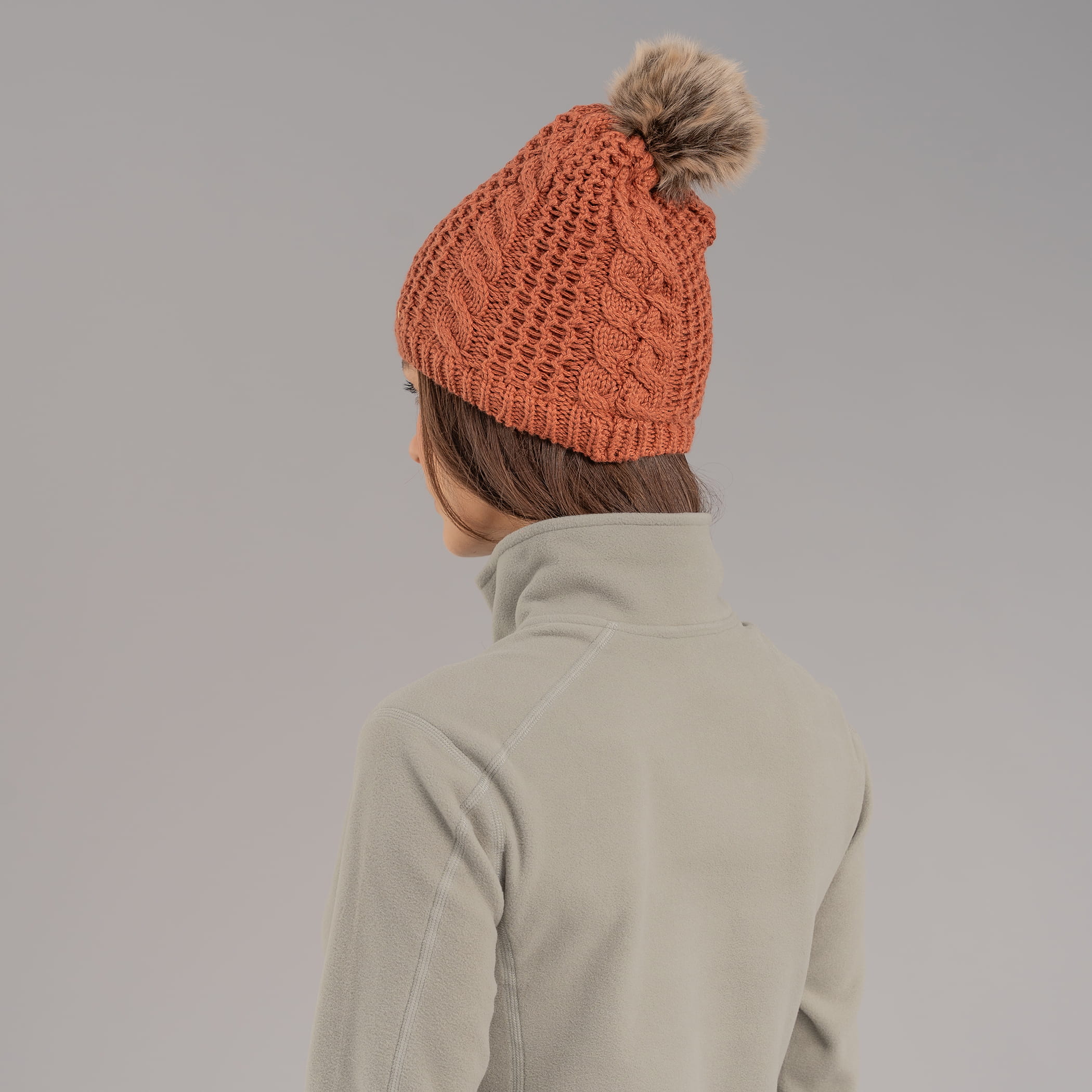 Gorro Feminino para o frio intenso forrado em lã com pompom forrado em lã Copenhague